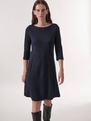Dress with boat neckline