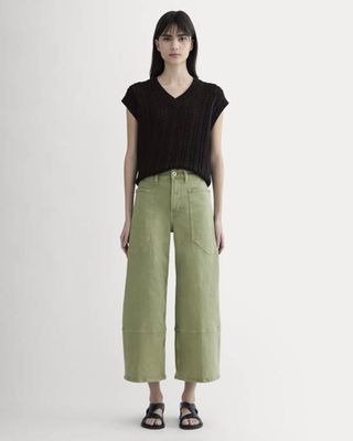 The Way-High® Gardener Cropped Jean | Oil Green