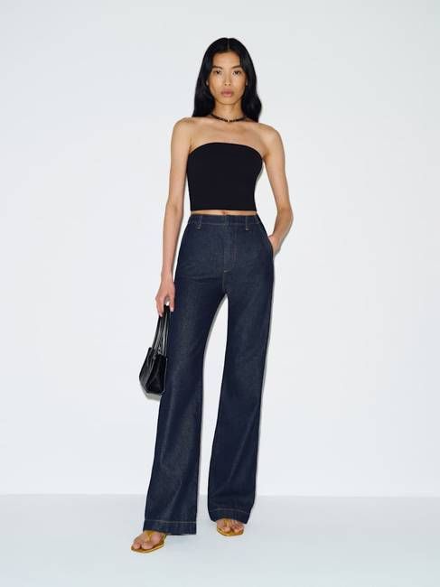 Graycen High Rise Denim Trouser Pant