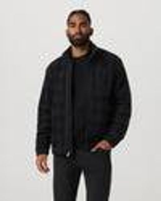 Ridge Fleece Jacket | Men's Navy Plaid Zip-Up | Vuori