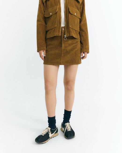 Brown corduroy mini Kimmy skirt