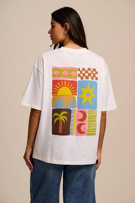Benny - Übergroßes Baumwoll-T-Shirt mit Strandkachelmuster