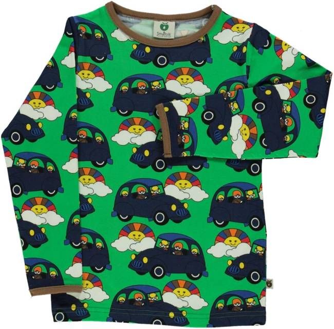 Long-sleeved top with cars