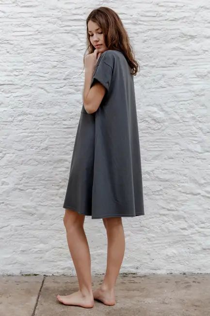 Thunder Grey Organic Cotton Nightie — Noctu