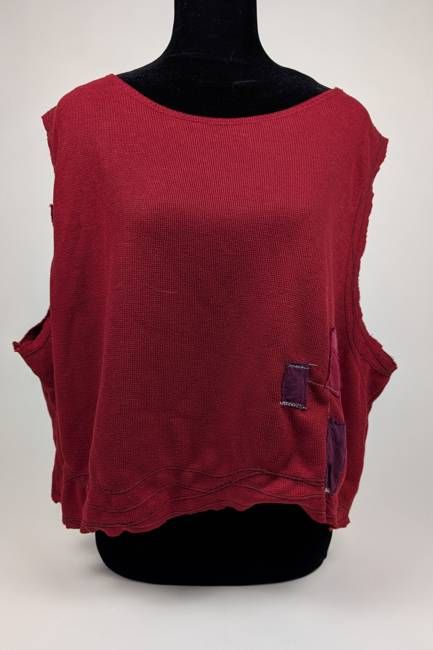 Maroon Patchwork Constance Wilde Upcycled Sleeveless Top
