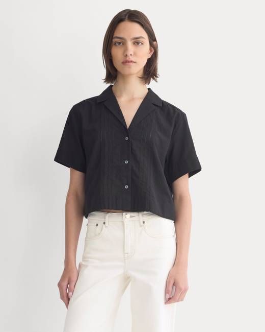 Cotton Gauze Resort Shirt | Black
