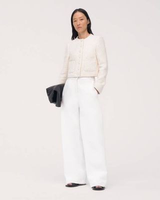 Cropped Tweed Jacket | Cream