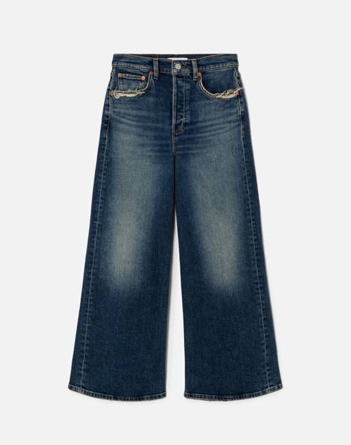 Surplus Comfort Stretch High Rise Wide Leg Crop - Sonoma Indigo