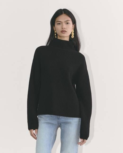 The Fisherman Turtleneck in Wool Cashmere | Black