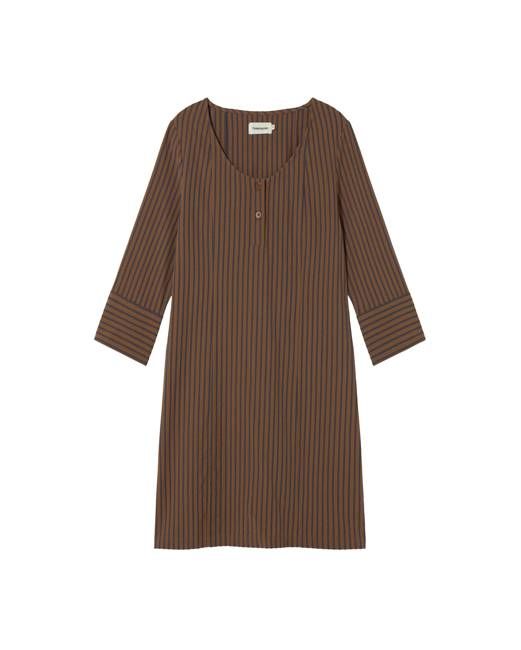 Short brown striped Maria dress