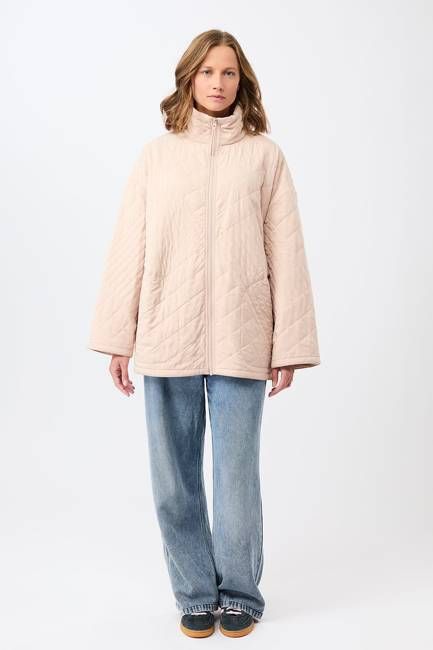 Gesteppte Jacke aus Tencel® mit Stehkragen (Blush)
