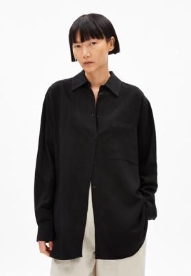 Long sleeve blouses MAALGAA LINO in black by ARMEDANGELS