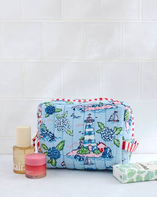 Lighthouse Keeper - Quilted Pouch - Blue Hydrangea