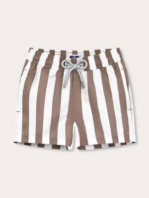 Boys Tan Candy Stripe Staniel Swim Shorts