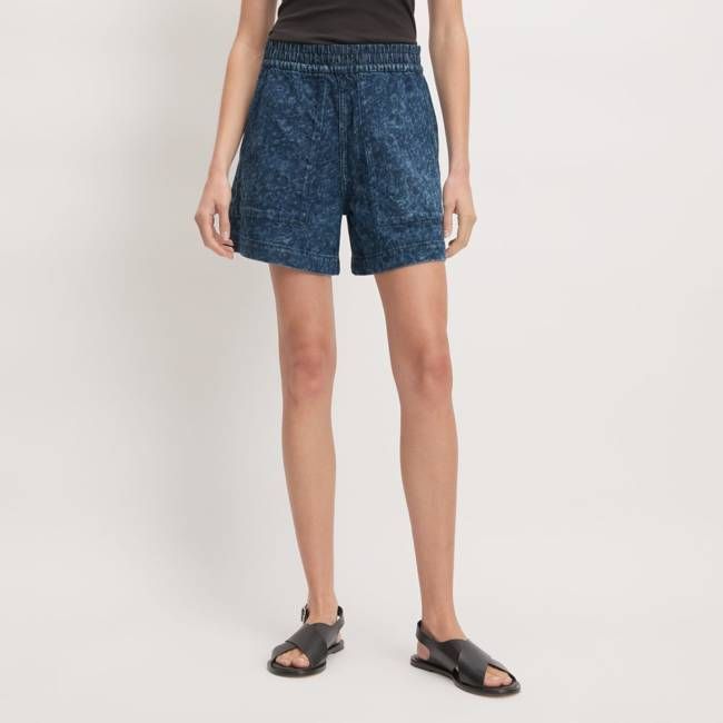 The Denim Utility Short | Dark Painterly Strokes
