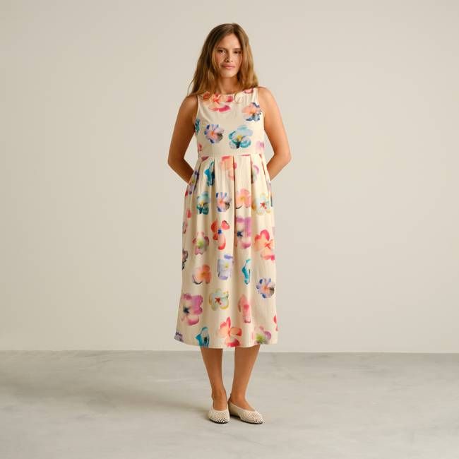 DEDICATED - Dress Vallsta Flower Cut Egg White