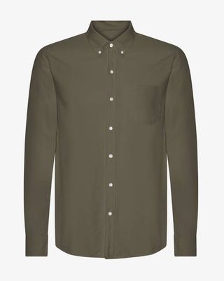 Organic Button Down Shirt - Dusty Olive
