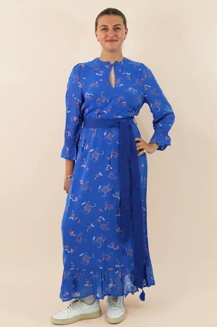 Maeve Georgette Dress | Budding Paisley Cobalt/Orange