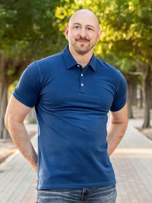 Organic Extra Long Slim Pique Polo Shirt (Navy)