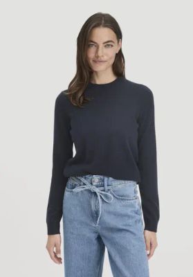 Regular knit sweater made of organic merino wool with cashmere