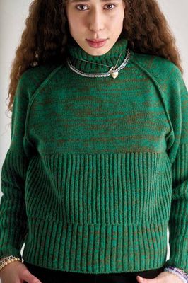 MILLIE Wool Stripe Jumper - Green