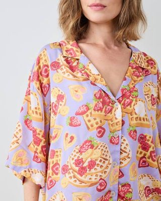 Waffles In Bed - Original Fit Eco Satin Wildest Dream Set - Lavender