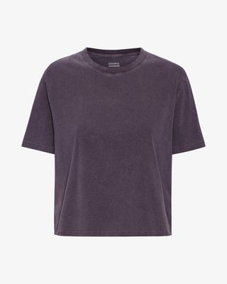Organic Boxy Crop Tee - Verblasste Traube