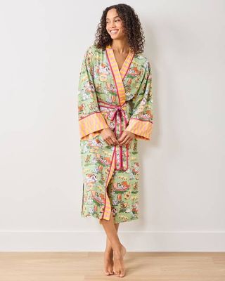 Palm Royale Pooches - Eco Satin Robe - Grasshopper