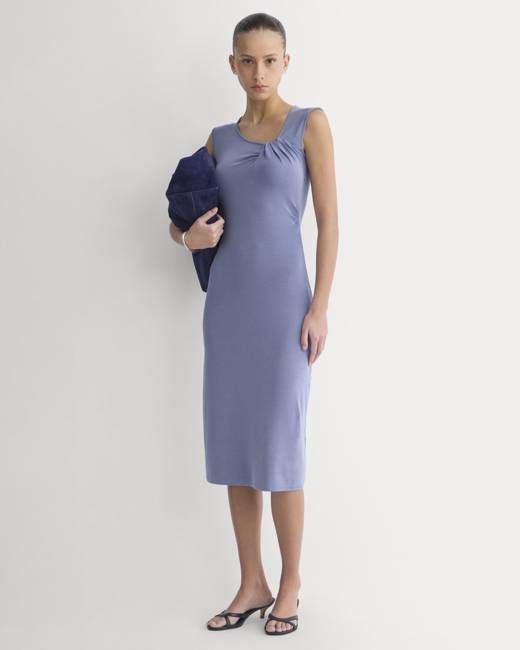 Knit Asymmetrical Midi Dress | Blue Dusk