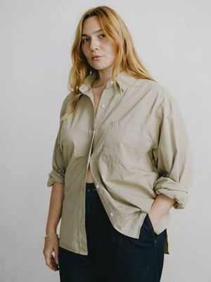 Marcie Shirt, Organic Poplin, Khaki