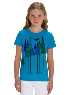 Wood Girl Kids T-Shirt azure