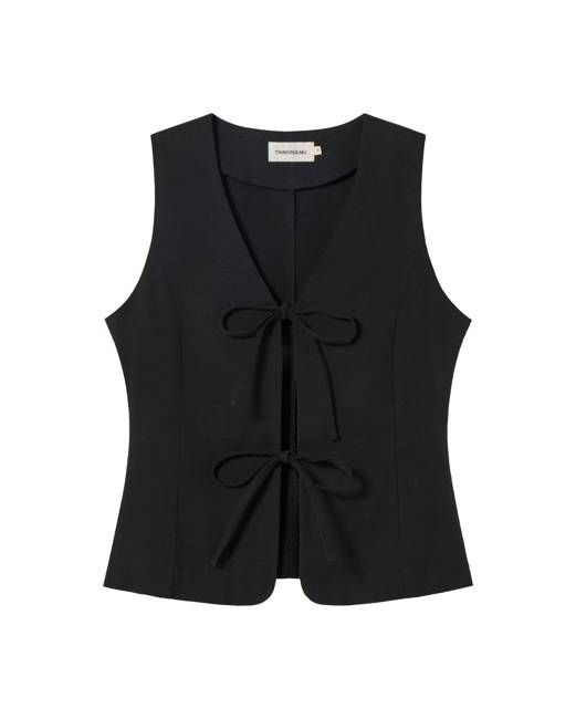 Black bows Elise top