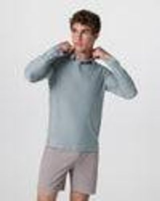 Long Sleeve Strato Tech Polo | Dusty Blue Heather | Vuori