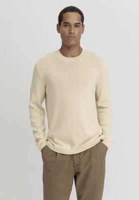 Regular sweater made of pure organic cotton with organic merino wool