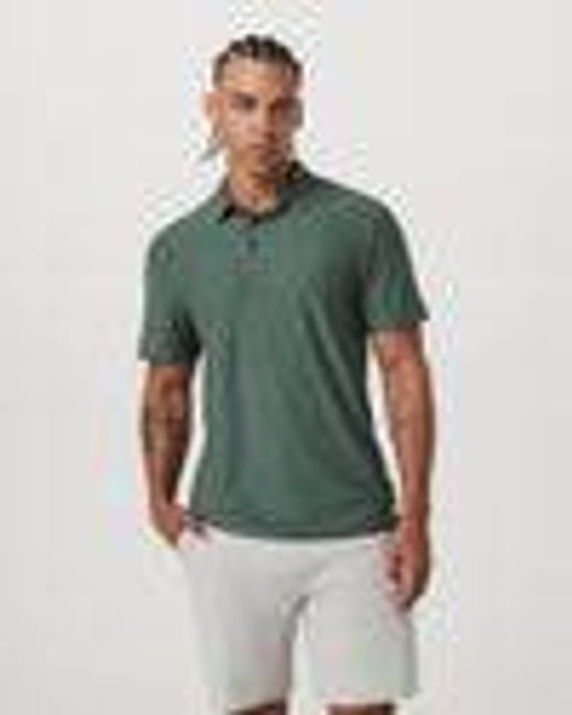 Strato Tech Polo | Men's Agate Green Heather Polo Shirt | Vuori