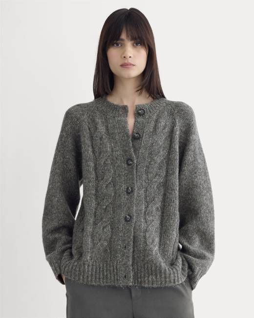 Cloud Cable Cardigan | Heather Charcoal