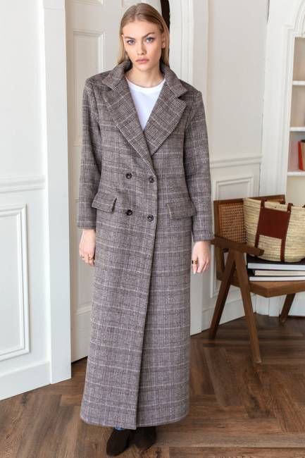 Emerson Layering Maxi Coat - Stewart Plaid Chestnut