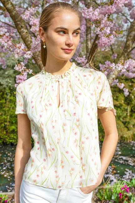 RHS Caped Sleeve Blouse | Cream