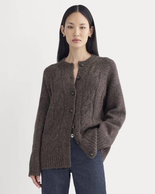 Cloud Cable Cardigan | Heathered Burgundy