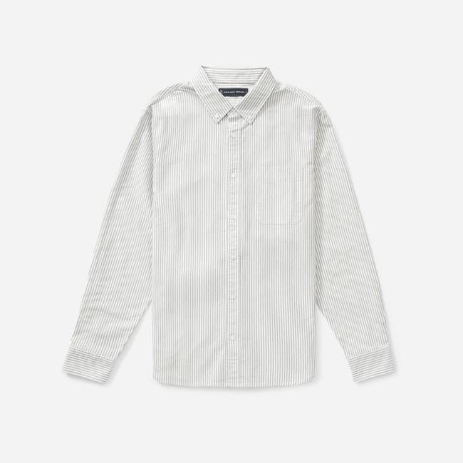 The Standard Fit Japanese Oxford Shirt | Uniform | White / Black Stripe | Standard