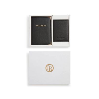 Nutcombe Black Passport Holder & Credit Card holder Gift Box