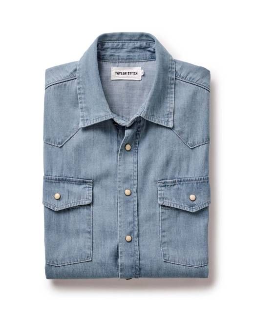 The Glacier Shirt in Washed Indigo Selvedge Denim