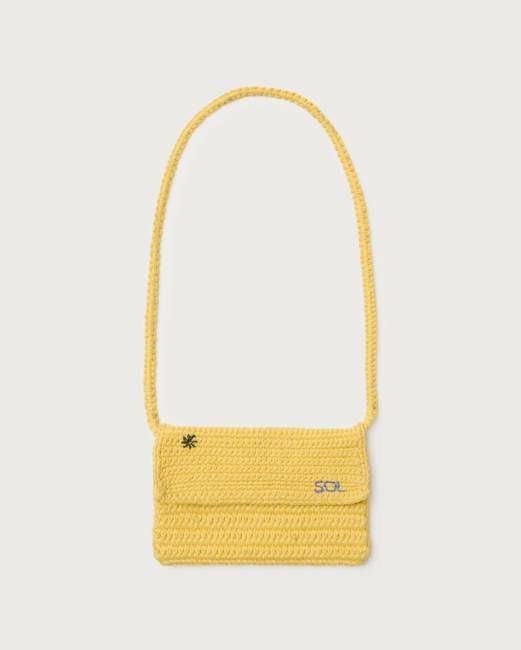 Yellow handcrocheted mini bag