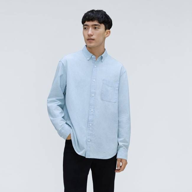 The Relaxed Organic Chambray Shirt  | Icy Blue