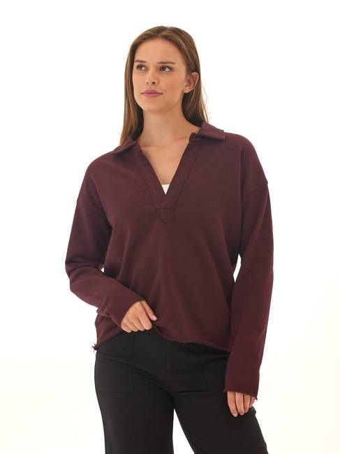 Lucetta Cotton Blend Terry Collar Top