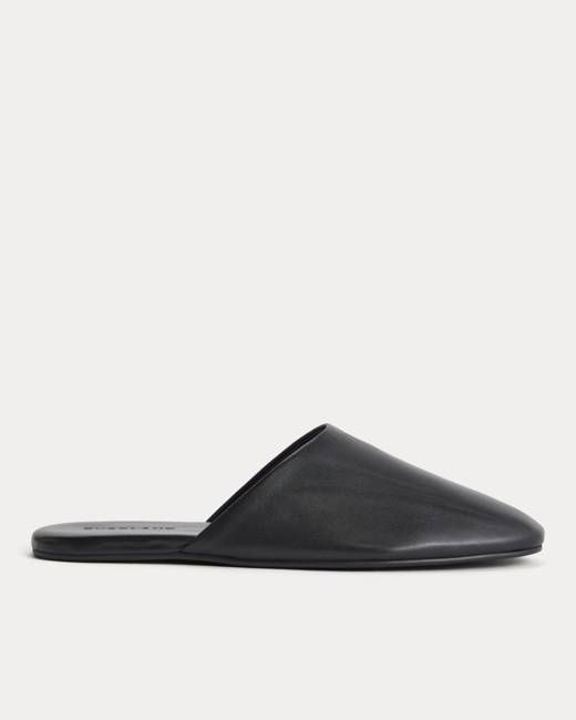Everlane Glove Mule Slipper — Black Leather