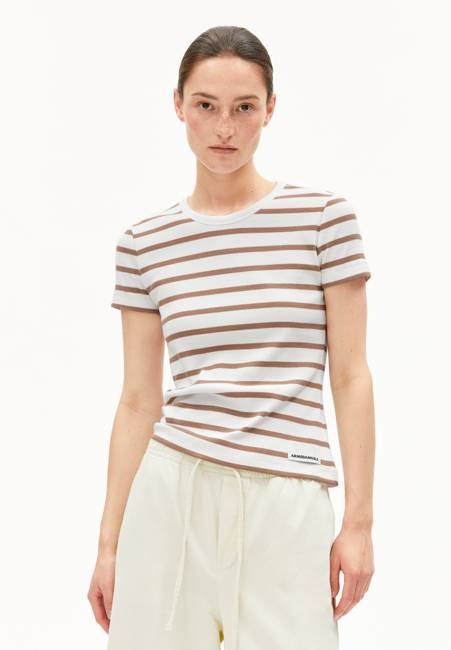 KARDAA STRIPES T-SHIRT | white-pale umber