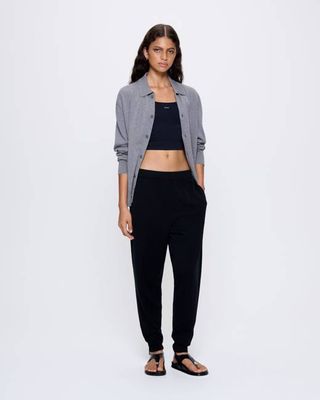 Archive Womens Regenerative Merino Wool Track Pants—black