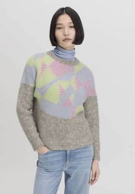 Relaxed sweater made of pure organic cotton with alpaca