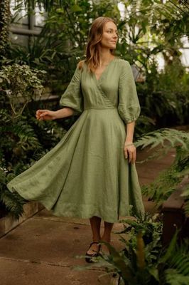 Gaia - Linen Wrap Dress